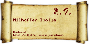 Milhoffer Ibolya névjegykártya