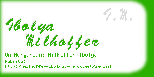 ibolya milhoffer business card